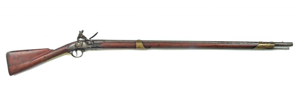 Eighteenth-century flintlock weapon with a wood stock