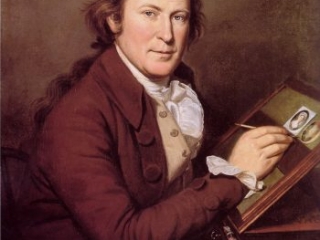 Click for a larger view. 3 James Peale Painting a Miniature by Charles Willson Peale, ca. 1795