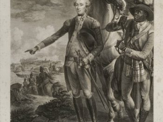 Conclusion de la Campagne de 1781 en Virginie. Le Marquis de La Fayette by Noël Le Mire, engraver, after Jean-Baptise Le Paon, ca. 1789