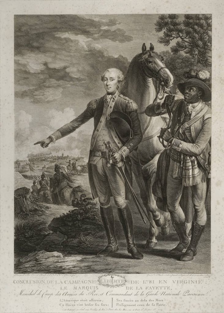Conclusion de la Campagne de 1781 en Virginie. Le Marquis de La Fayette by Noël Le Mire, engraver, after Jean-Baptise Le Paon, ca. 1789