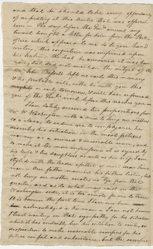 Lawrence Lewis to Captain Robert Lewis, December 14, 1824, page 2.