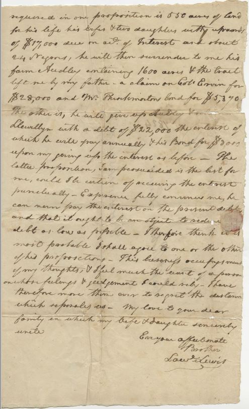 Lawrence Lewis to Captain Robert Lewis, December 14, 1824, page 3.