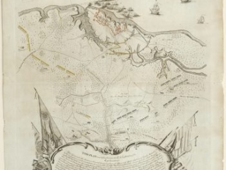 Click for a larger view. Plan of the Investment of York and Gloucester by Sebastian Bauman, 1782.