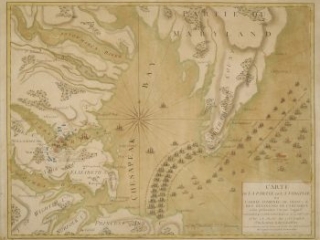 Click for a larger view. Carte de la Partie de la Virgine ou l'Armee Cobinee de France & des Etas-Unis de l'Amerique a Fait Prisonniere l'Armee Anglaise Commandee par Lord Cornwallis le 19 Octobre. 1781, ca. 1782