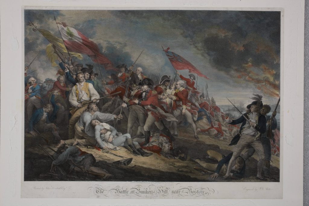 6 The Battle at Bunker's Hill near Boston, June 17th 1775, Johann Gotthard Muller, engraver, 1788