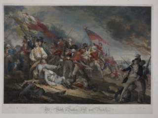 6 The Battle at Bunker's Hill near Boston, June 17th 1775, Johann Gotthard Muller, engraver, 1788