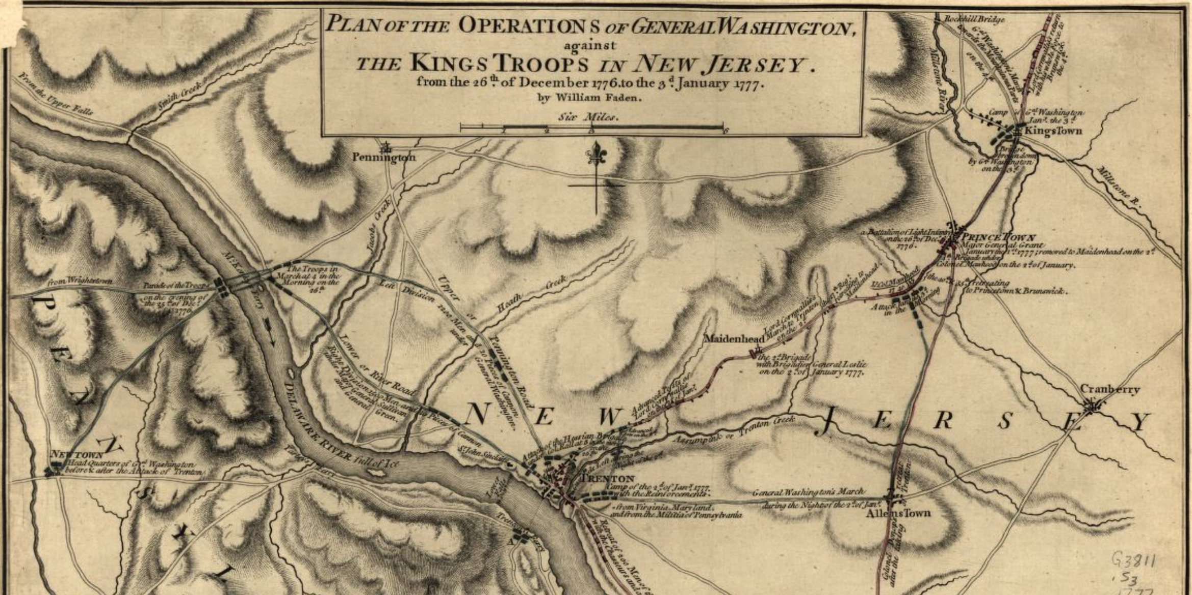 1 Plan of the Operations of General Washington, against the King's Troops in New Jersey by William Faden, 1777.