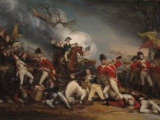 Click for a larger view. 4 The Death of General Mercer at the Battle of Princeton, January 3, 1777 by John Trumbull