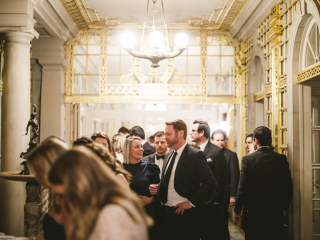 <h2>Winter Garden grazing at the dessert buffet</h2>Photo by Sam Hurd.