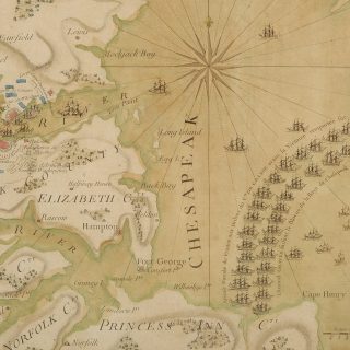 This map depicting the Battle of the Chesapeake in the Revolutionary War is a highlight among recent acquisitions for the Institute's library collections.