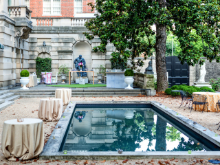 Cocktails by the reflecting pool.