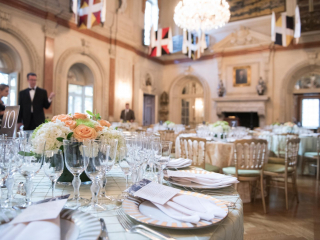 Dinner preparation in the Ballroom. Photo by Elliott O'Donovan.
