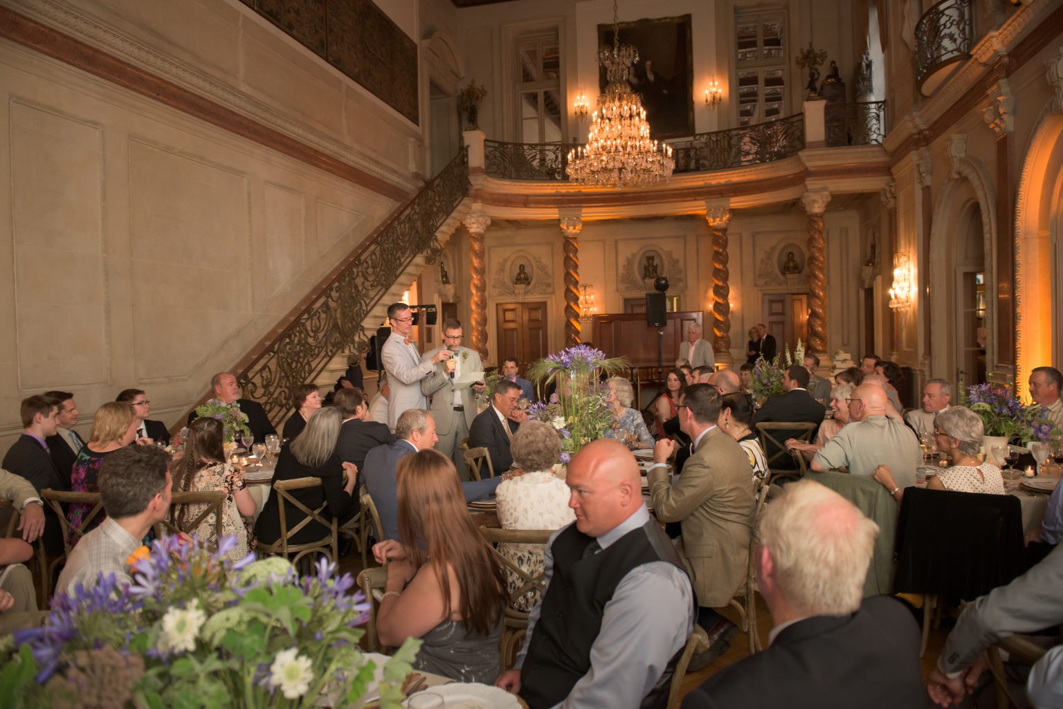 <h2>Dinner toasts in the Ballroom</h2>Photo by Kevin Allen.