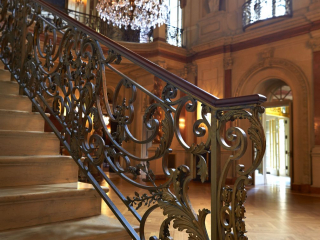 Floating staircase detail in the Ballroom.