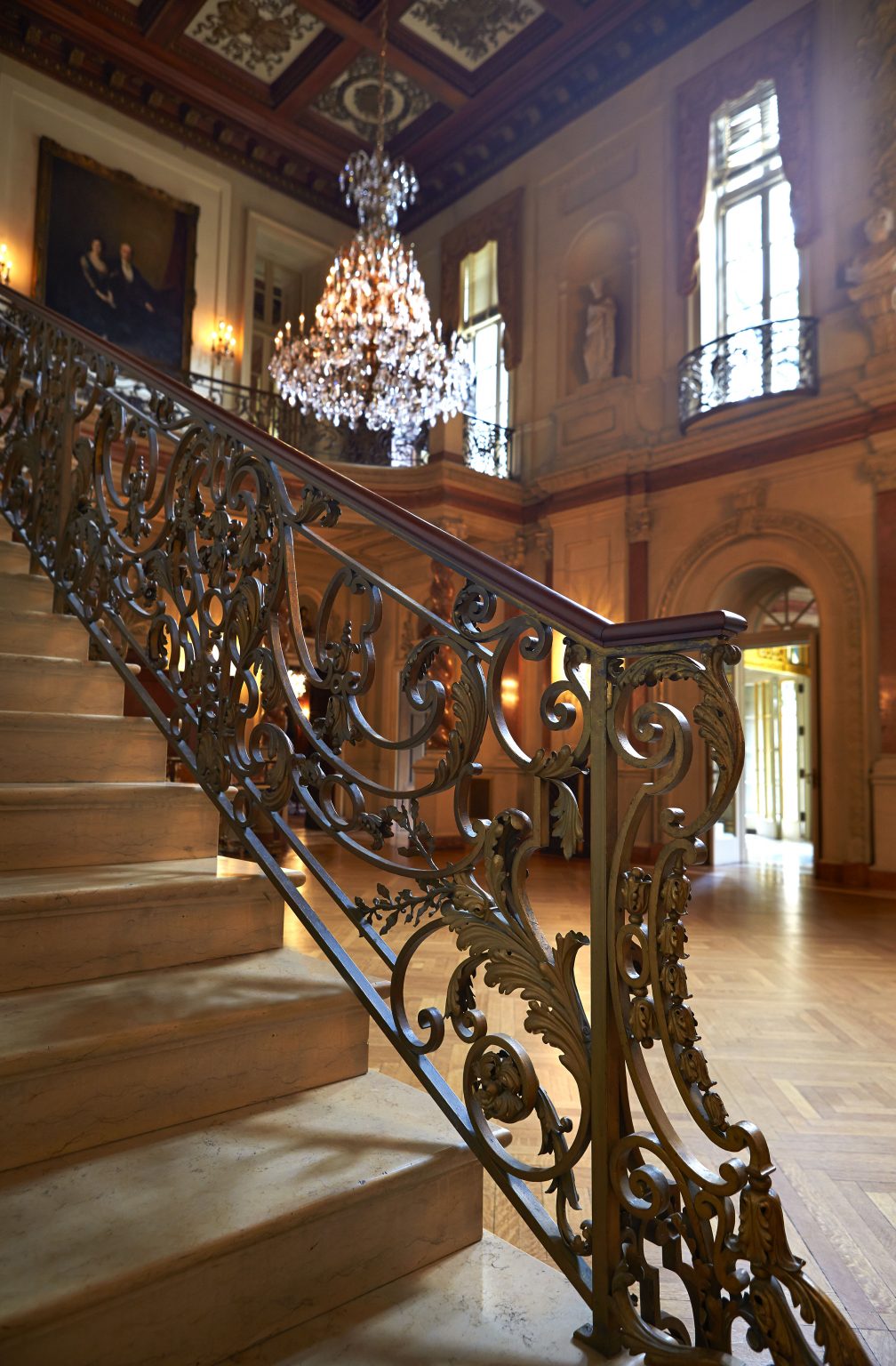 Floating staircase detail in the Ballroom.