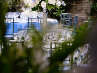 Garden dinner setting. Photo by Egomedia.