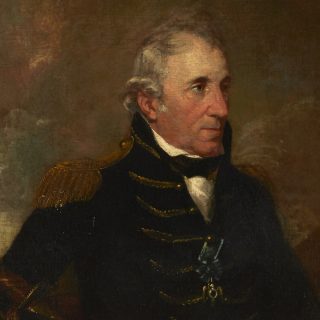 Oil paint portrait of Thomas Pinckney wearing a military uniform and Society of the Cincinnati insignia