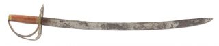 Slightly curved Revolutionary War sword owned by Massachusetts minute man James Taylor