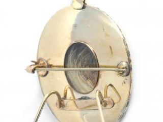 Back side of an oval portrait miniature of Revolutionary War officer George Baylor painted by Charles Willson Peale, 1778