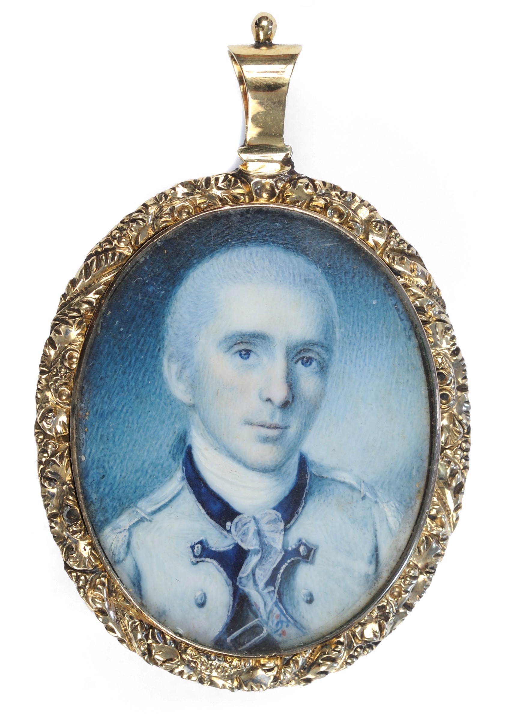 Oval portrait miniature of Revolutionary War officer George Baylor painted by Charles Willson Peale, 1778