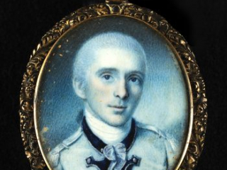 Oval portrait miniature of Revolutionary War officer George Baylor painted by Charles Willson Peale, 1778