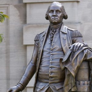 The symbolism of this statue of George Washington reflects the ideals addressed in this lesson plan on the Revolutionary Republic.