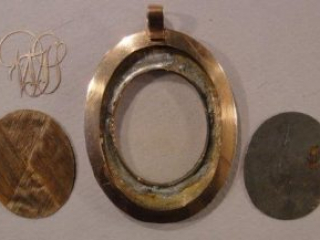 Contents of the back of the case of the portrait miniature of William Truman Stoddert, ca. 1778