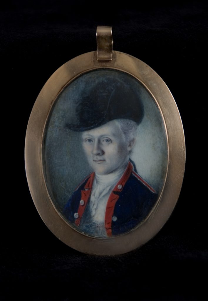 Oval portrait miniature of Revolutionary War officer William Truman Stoddert painted by Charles Willson Peale, ca. 1778