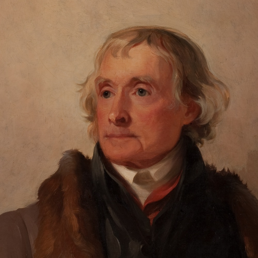 Thomas Sully painted this portrait of Thomas Jefferson about 1821, about five years before Jefferson's letter to Roger Weightman.