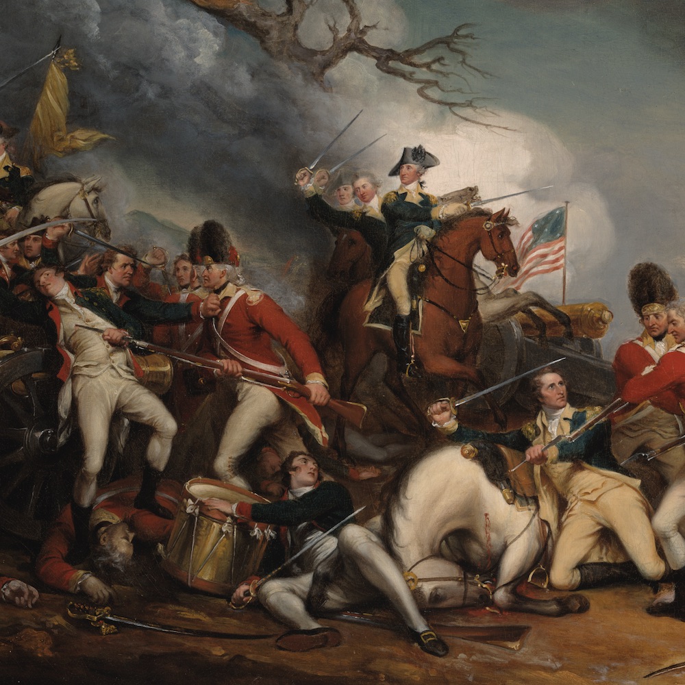 This detail of John Trumbull's Death of Mercer at the Battle of Princeton is part of the lesson Imagining the Battle of Princeton.