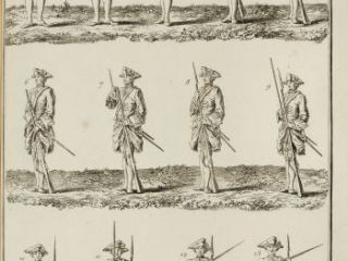 Soldiers performing infantry exercises