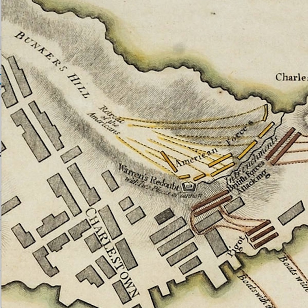 A Plan of the Battle on Bunkers Hill is one of ten great Revolutionary War maps.