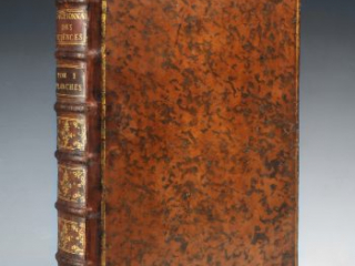 Click for a larger view. Diderot's Encyclopédie in leather binding