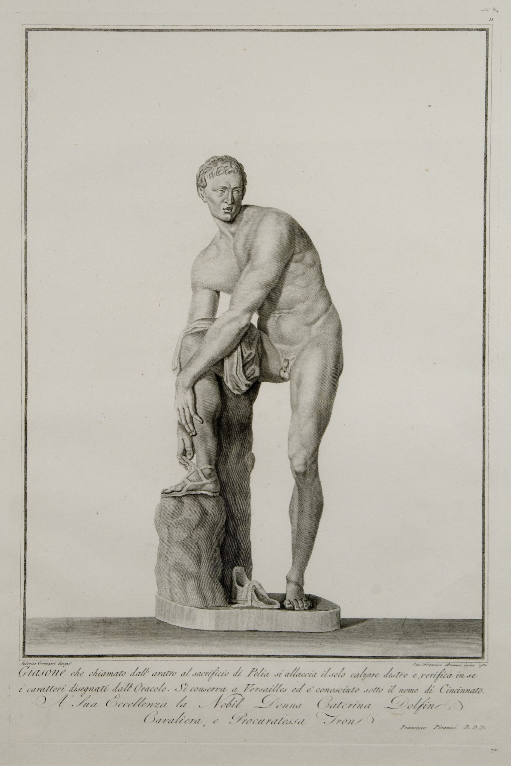 Engraving of a statue of Cincinnatus