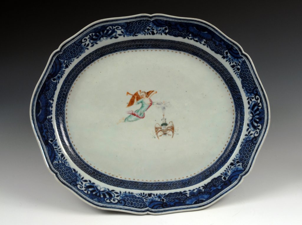 Blue-and-white Society of the Cincinnati porcelain platter