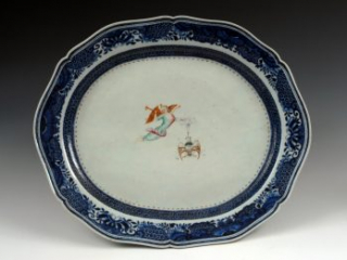 Blue-and-white Society of the Cincinnati porcelain platter
