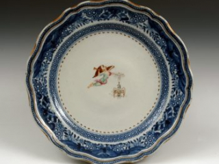 Blue-and-white Society of the Cincinnati porcelain dinner plate