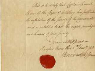 Click for a larger view. Samuel Shaw's Society of the Cincinnati membership certificate