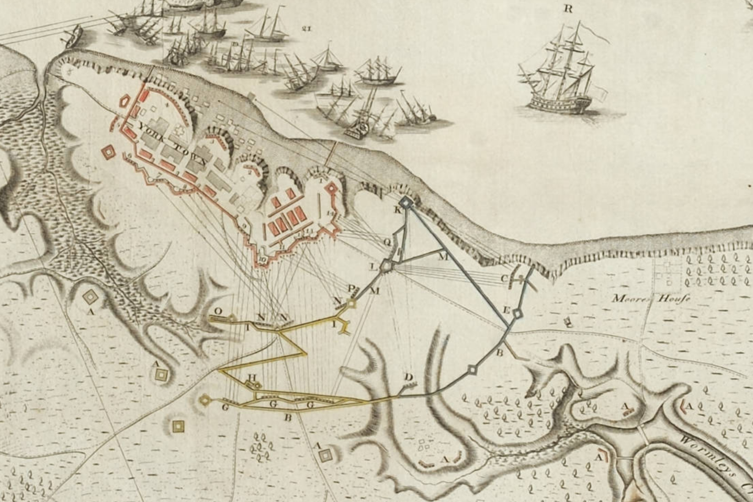 This 1781 American map of the Siege of Yorktown is one of ten great Revolutionary War maps.