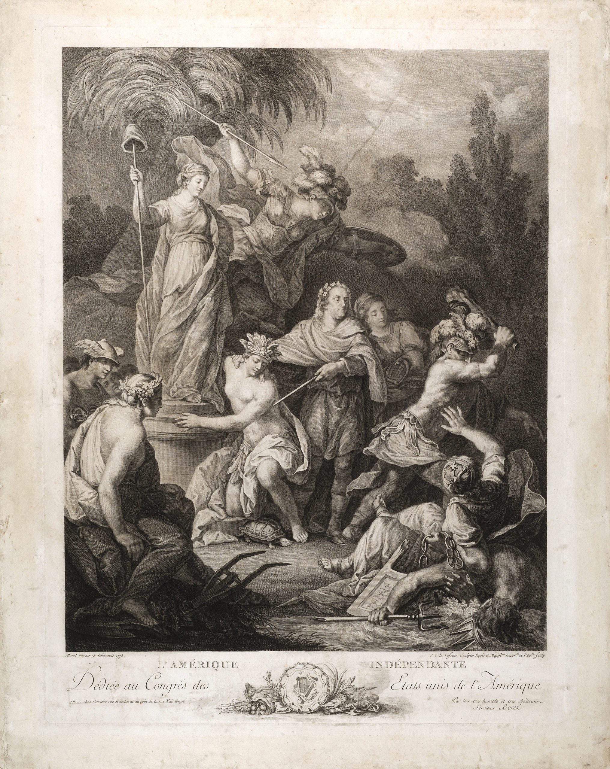 This allegorical print about American independence is one of ten great Revolutionary War prints.