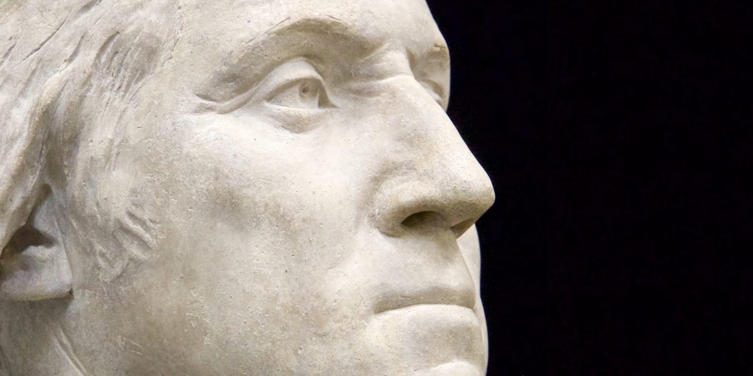 This bust of George Washington by Houdon was completed five years before the president's illness nearly cost him his life.