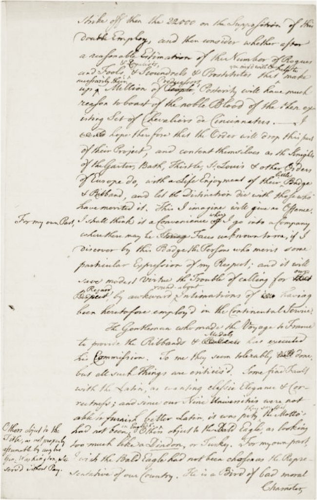 Benjamin Franklin to Sarah Bache, January 26, 1784, Library of Congress