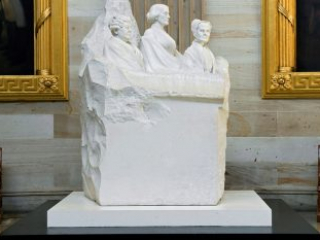 Women's rights heroines are commemorated in this sculpture in the Rotunda of the U.S. Capitol.