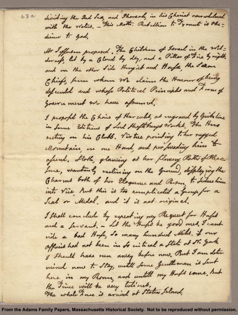 John Adams to Abigail Adams, August 14, 1776, Massachusetts Historical Society