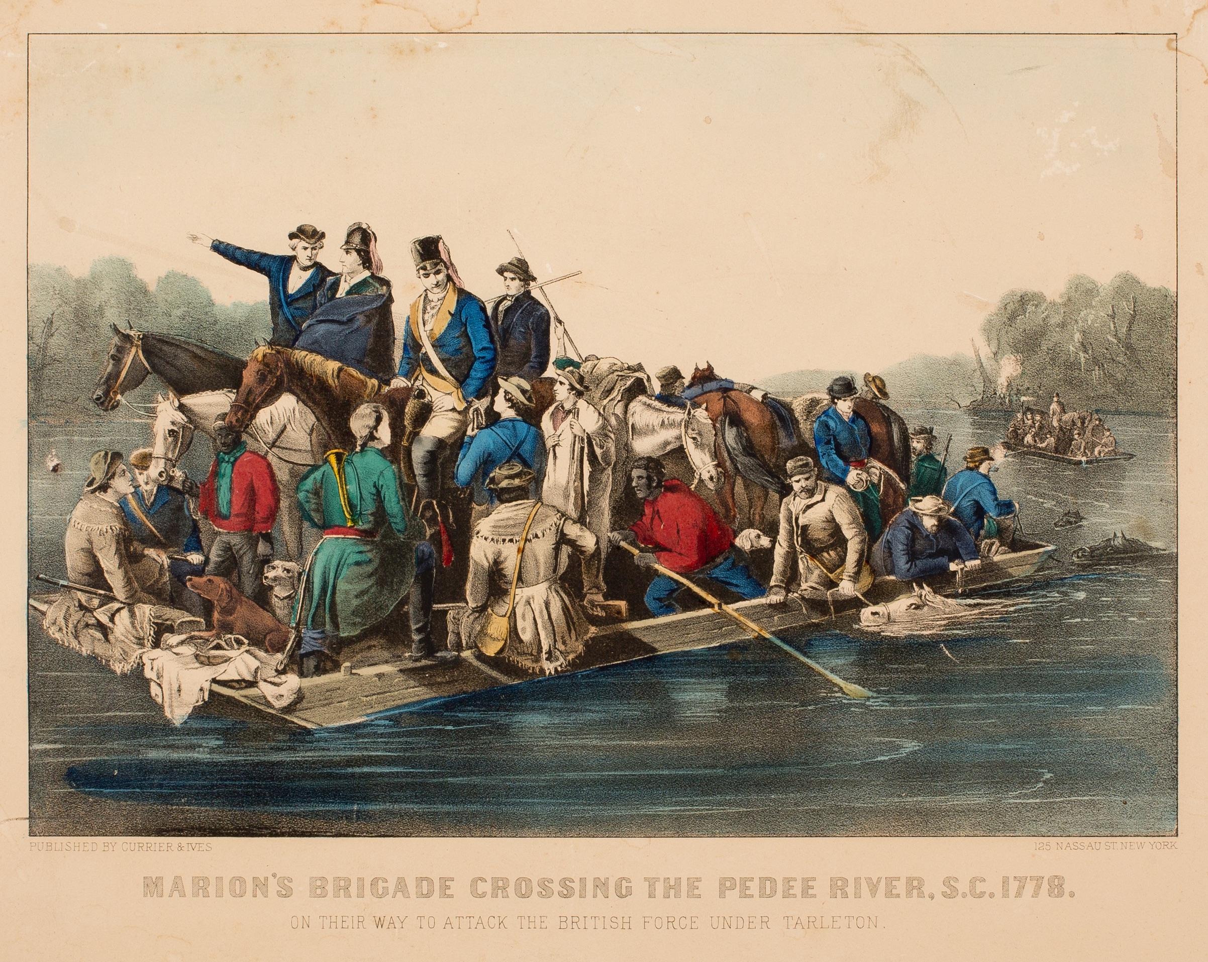 This Currier & Ives lithograph reproduces William Tylee Ranney's Marion Crossing the Peede.