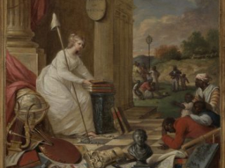 This is the artist's sketch of Liberty Presenting the Arts and Sciences, the subjection of the lesson Imagining the Abolition of Slavery.