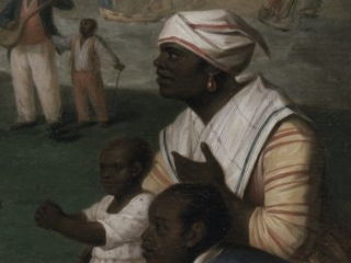 In this detail from Liberty Presenting the Arts and Sciences, the fine clothes of African Americans indicate that they enjoy the blessings of liberty.