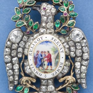 Detail of the Diamond Eagle insignia worn by the president general of the Society of the Cincinnati