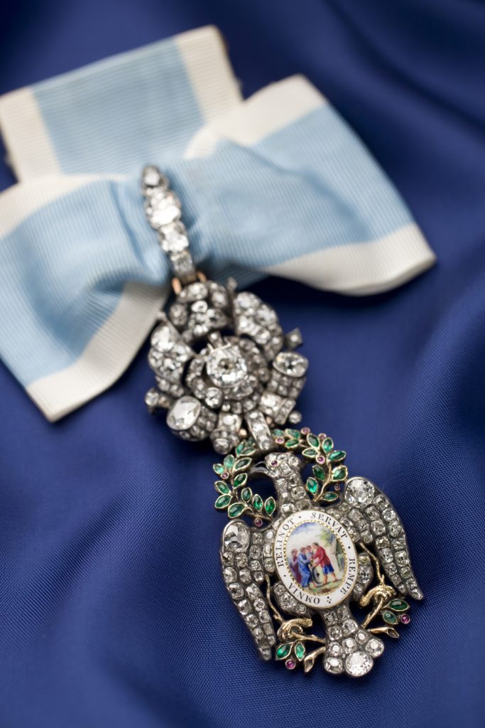 The Diamond Eagle insignia of the Society of the Cincinnati was first worn by George Washington.