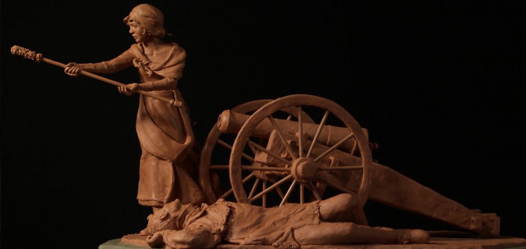 Margaret Corbin, portrayed in this sculpture by Tracy H. Sugg, was a heroine of the people's revolution.